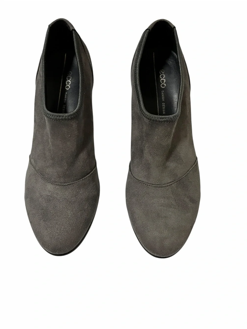 Ecco Shoes Suede Ankle Booties Gray US 8 Heeled Slip‎ On EU 39 Comfort Portugal
